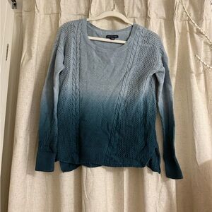 American Eagle Blue Gradient Cable Knit Sweater